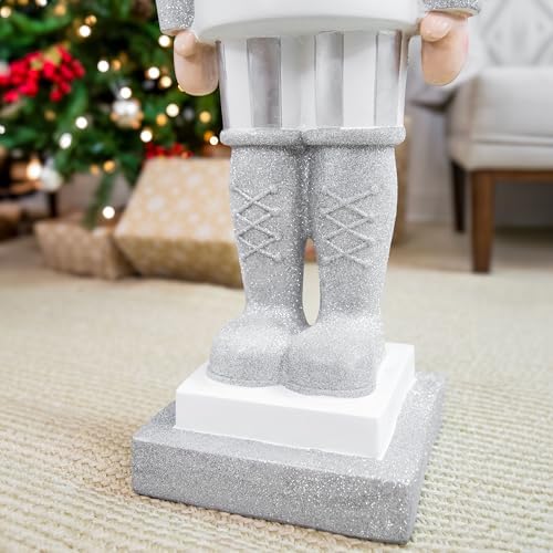 sunnydaze 3ft sterling the silver nutcracker christmas decoration, view 9