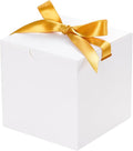 UnicoPak 50 Pack 4x4x4 White Gift Boxes, Elegant Small Gift Boxes with Lids for Birthday Wedding Holiday Christmas, Gift Box for Ornaments Treats Candle Mug Crafting