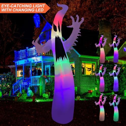 seasonblow 12ft halloween inflatable terrible ghost outdoor decoration shown in use