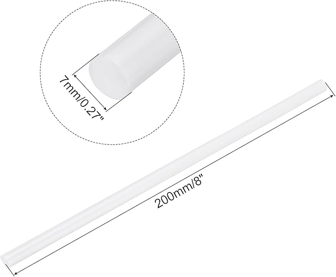 uxcell 20pcs Hot Glue Sticks for Glue Gun 7mm/0.28-inch x 8-inch Mini Hot Melt Adhesive Glue Stick White