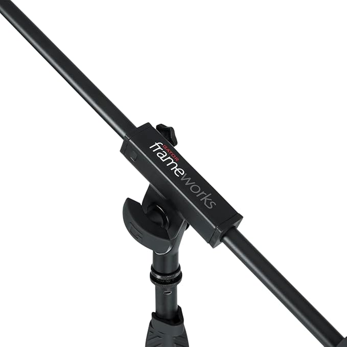 Gator Frameworks Standard Tripod Microphone Stand with Boom Arm,3/8" and 5/8" Adapters, (GFW-MIC-2010)