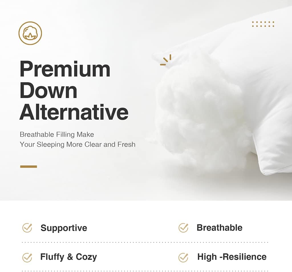 Acanva Bed Pillows for Sleeping, Cooling Hotel Quality with Premium Soft 3D D...
