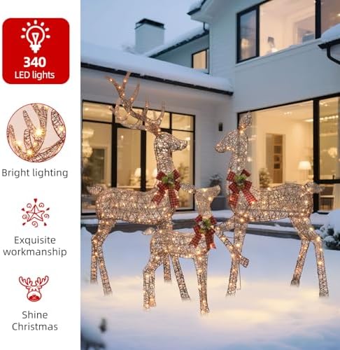 hoyechi 6.5 ft oversized christmas decorations outdoor lighted shown in use