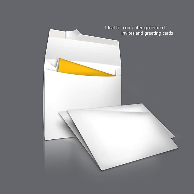 Amazon Basics A9 Blank Invitation Envelopes with Peel and Seal Closure, 5-3/4 x 8-3/4 Inches, White - Pack of 100
