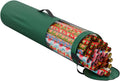 ProPik Gift Wrapping Paper Storage Organizer Bag, Store Up To 24 Rolls 40 Inch, Heavy Duty Polyester plus PVC Clear Bag with Handles and Zippered Top for Gift Wrap and Ribbons (Green)
