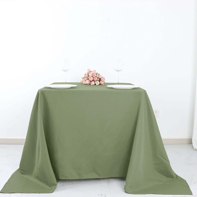 Efavormart 90" Eucalyptus Dusty Sage Wholesale Linens Polyester Square Linen Tablecloth for Kitchen Dining Catering Wedding Birthday Party Events