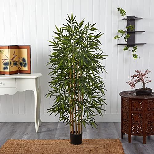 nearly natural 64 in artificial bamboo tree with, side view