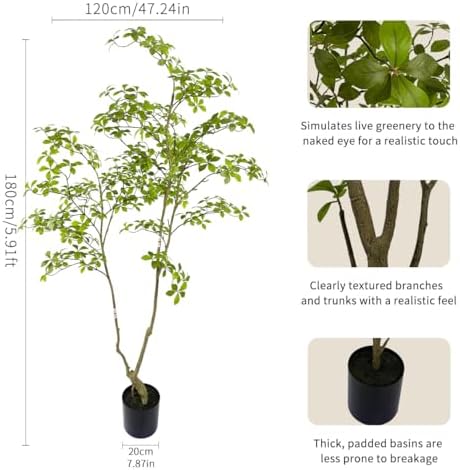 afand artificial gardenia tree,6ft（1pack） tall fake plants artificial, close-up detail