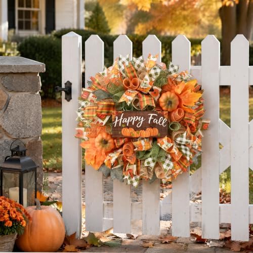 fall decor, fall wreaths for front door, 20", view 9