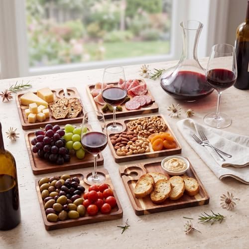 silifine 6 pcs wine appetizer plates with wine on a desk or shelf