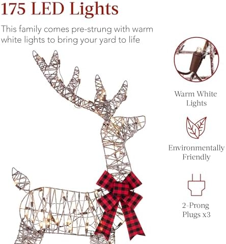 best choice products 4ft 3-piece 2d lighted christmas, side view