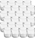 Serene Spaces Living Set of 36 Clear Glass Votive Candle Holders, Ideal for Wedding Decorations, Parties, Events, Christmas Dinner Tablescape, 3" Tall and 2.5" Diameter