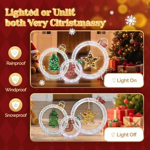 vingli set of 3 lighted iridescent cut out shown in use
