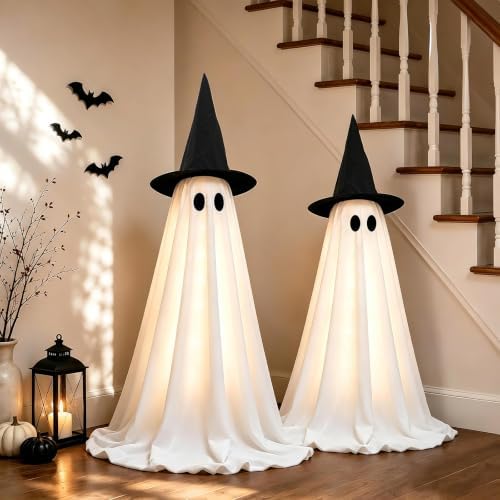 halloween ghost decorations indoor, 2 packs light up, package contents
