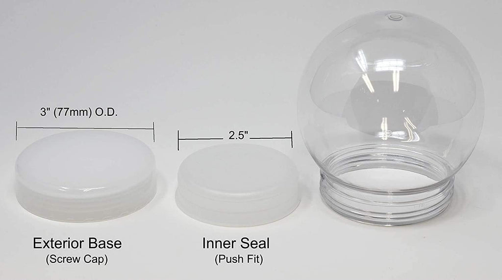 Creative Hobbies Pack of 6 (100mm) 4 Inch DIY Snow Globe Water Globe - Clear Plastic with Screw Off Cap | Perfect for DIY Crafts and Customization