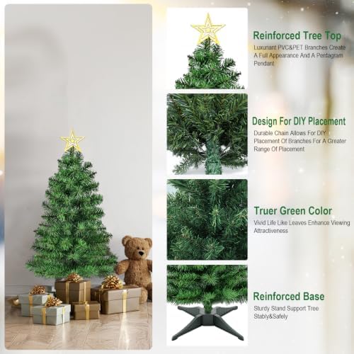 duudo 4ft premium hinged artificial holiday small mini shown in use