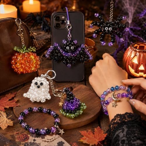 6mm glass beads bracelet making kit, 144 colors, side view