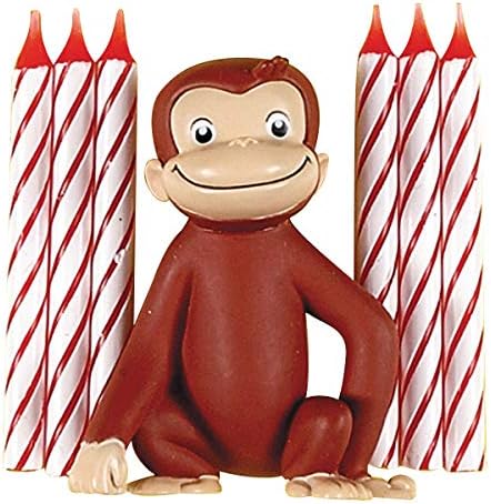 Curious George Cake Topper with 6 Candles | Premium Quality, Perfect for Children's Birthday Parties, Unique