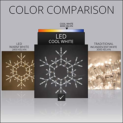 kringle traditions 36" folding cool white snowflake decoration showing dimensions