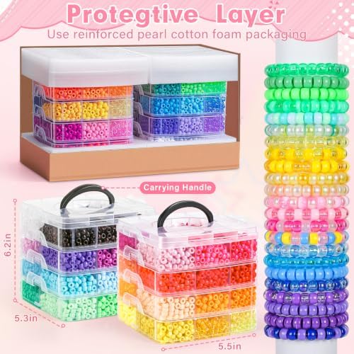 48 colors pony beads bulk, kandi beads for showing dimensions