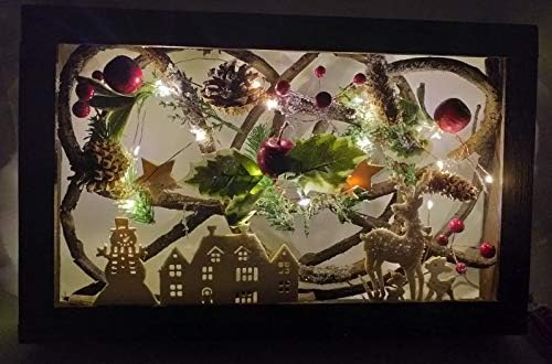 shatchi 40cm led pre-lit decorated with leaves pine, close-up detail