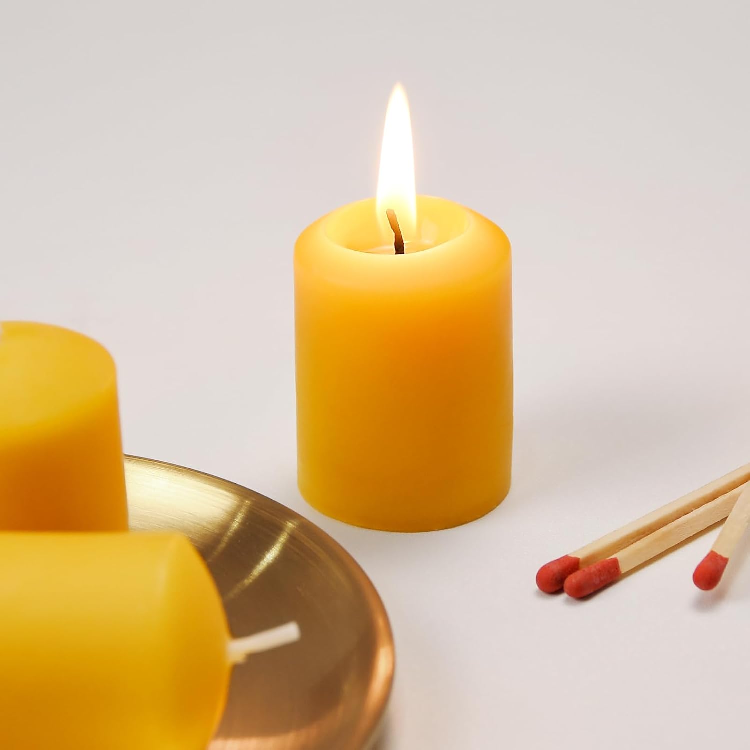 Beeswax Votive Candles-12 Pack Natural Small Votives Set for Home Room Decor Party Wedding Spa Gift