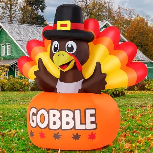 goosh 4ft thanksgiving inflatables turkey outdoor decorations with, package contents