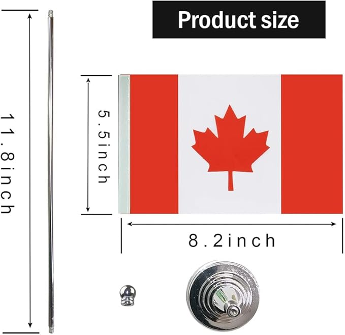 Canada Flag Canadian Flags, Small Mini Canadian Desk Flag, Used for Table Office Classroom Home Patriotic Events Decorations
