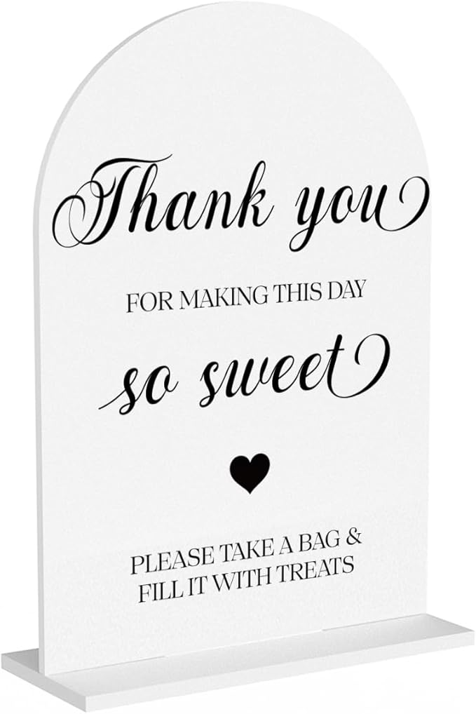 Candy Bar Sign, Dessert Table Sign, Wedding Engagement Bridal Shower Decor fo Ceremony Reception Party, Weddings Table White Acrylic Sign
