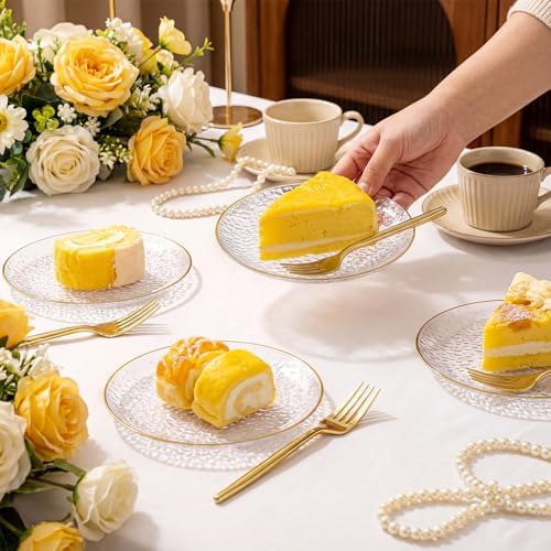 rubtlamp 200 pcs clear gold dessert plates with, package contents