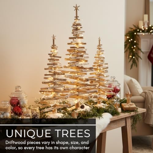 1 ft. tall driftwood christmas tree - beachhouse on a desk or shelf