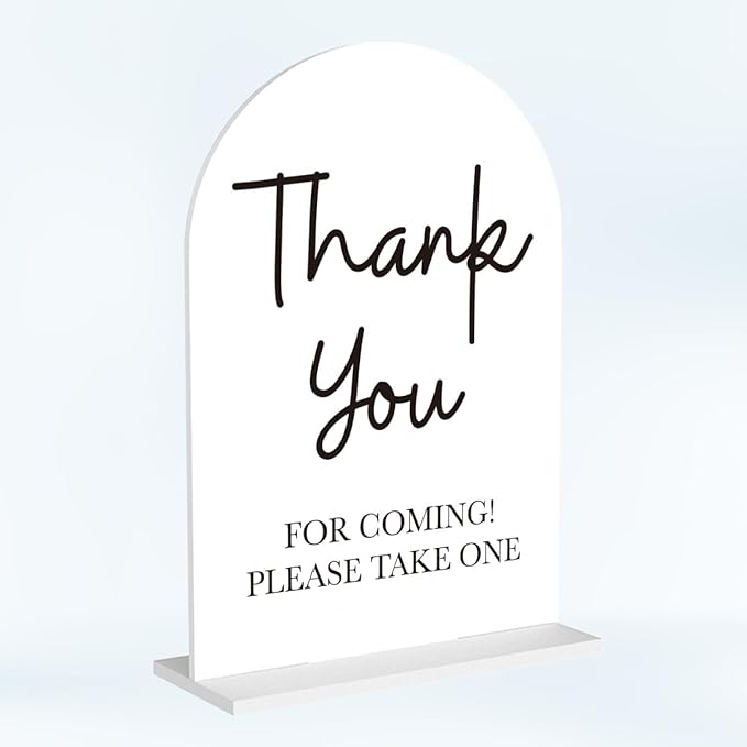 Please Take One Sign for Wedding Acrylic Arch Wedding Bridal Shower Baby Shower Welcome Table Signs for Ceremony and Reception Decor 7 x 5 Inches
