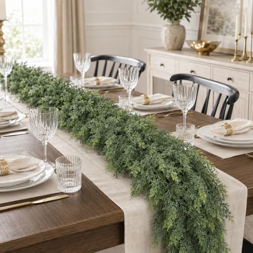 9ft christmas cedar garland real touch greenery for shown in use