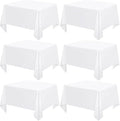 6 Pack White Square Tablecloths 52 x 52 Inch, White Polyester Table Cover for Square Table, Stain and Wrinkle Resistant Washable Fabric Tablecloth, Polyester Tablecloth for Restaurant Banquet Party