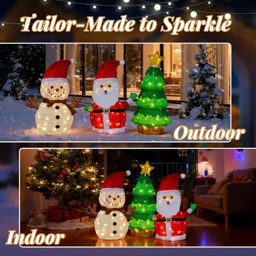 vingli 3 pack 30" 30 inch lighted snowman, package contents