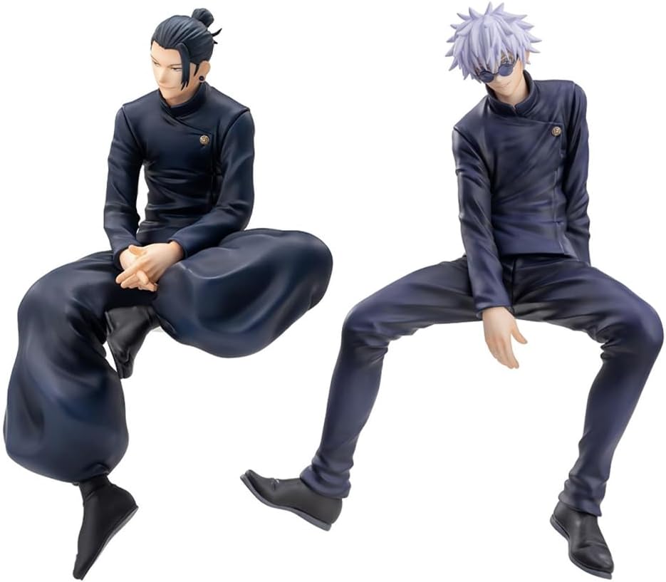 QAHEART 2pcs JJK Figure Geto Suguru Figure, Anime Figurine Model Gojos Statue Cake Topper Decoration Handmade Collectible Desktop Decor Gifts for Fans