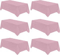VidaFete Tablecloth 6 Pack 90 * 132inch Rectangle Table Cloth Polyester, Stain Wrinkle Resistant Polyester Dining Table Cover for Kitchen Dinning Party Wedding Rectangular Buffet Decoration(Pink)