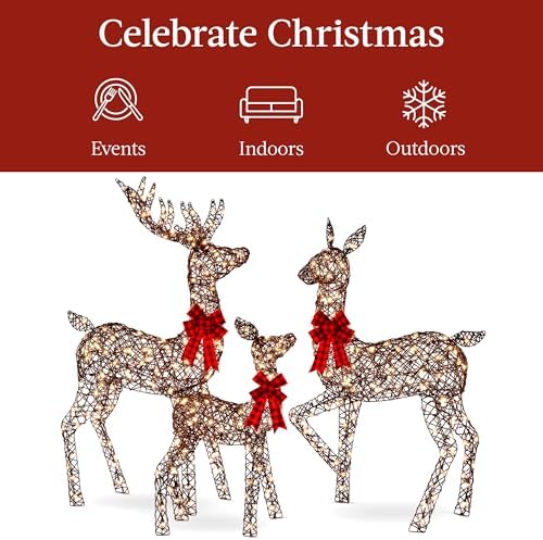 best choice products 6.5ft 3-piece large lighted christmas, package contents