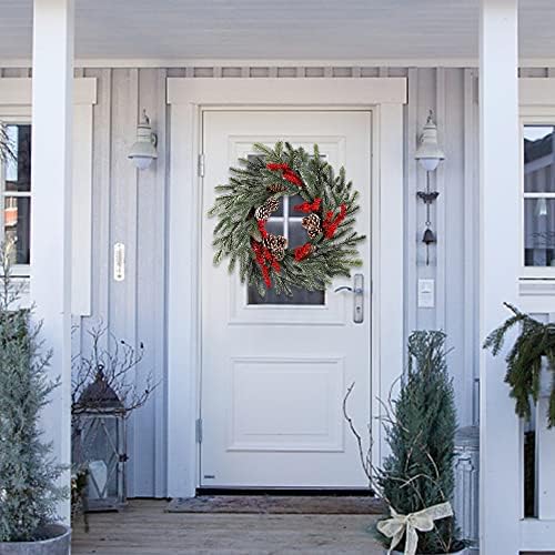 winemana 24 inch pre-lit christmas wreath with hanger showing dimensions