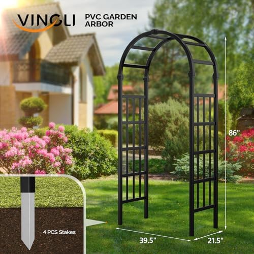 vingli vinyl garden arbor, pvc wedding arch for shown in use