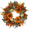 24" fall sunflower wreath for front door, main product view