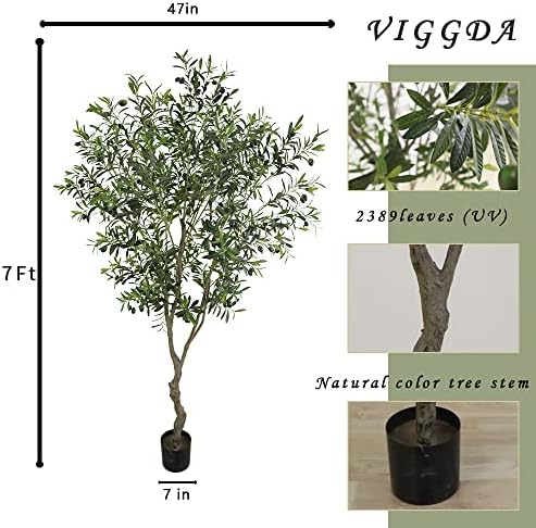 7ft artificial olive tree potted plant shown in use