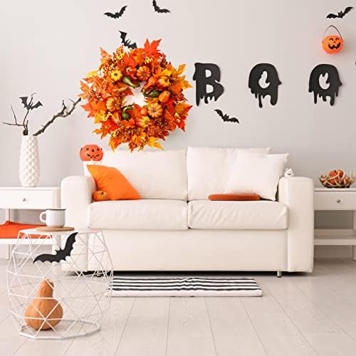 24" harvest fall wreaths for front door outside,autumn, package contents