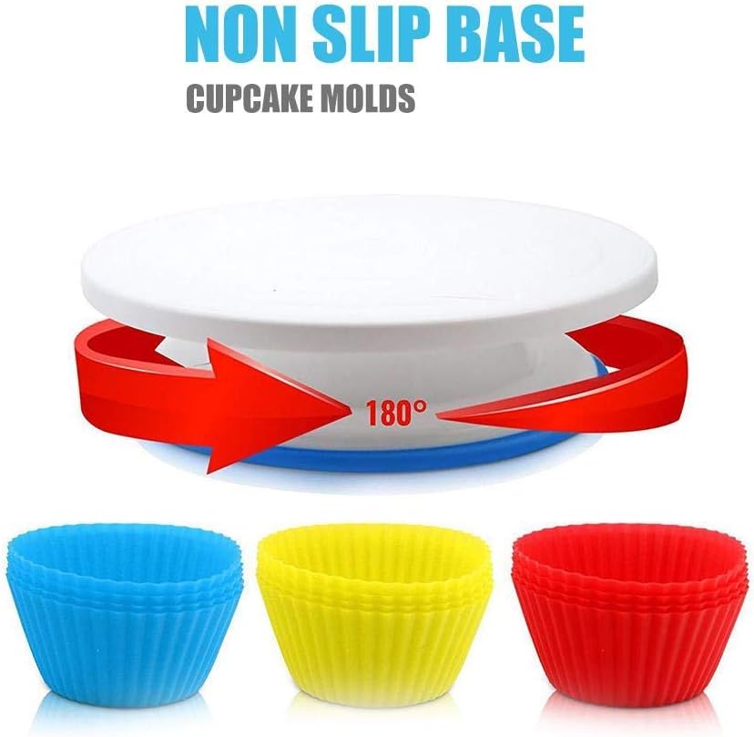 Cake Decorating Supplies 211PC,Baking Utensils Set and Bakery Tools Kit, Baking Accessories,Baking Set for Adults,Baking Stuff,Cake Spinner Turntable,Baking Essentials For Beginners