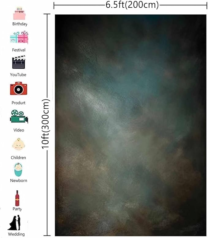 6.5x10ftAqua Backdrops Portrait Backdrops for Photography Mottled Photo Background