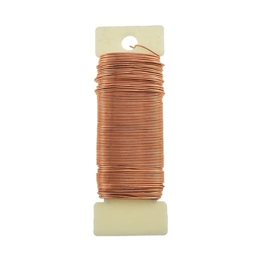 HAHIYO 22Gauge Rose Gold Floral Wire - 38Yards (115Feet) Flexible Paddle Wire for Crafts, Christmas Wreaths, Tree, Flower Arrangement, Bouquet Wrapping, Wedding DIY
