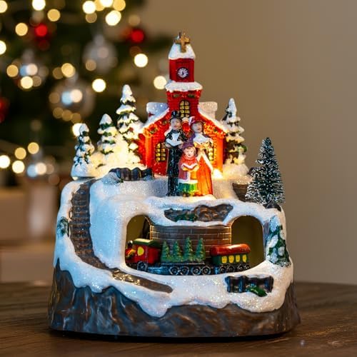 animated musical christmas village choir figurines christmas collectibles, package contents