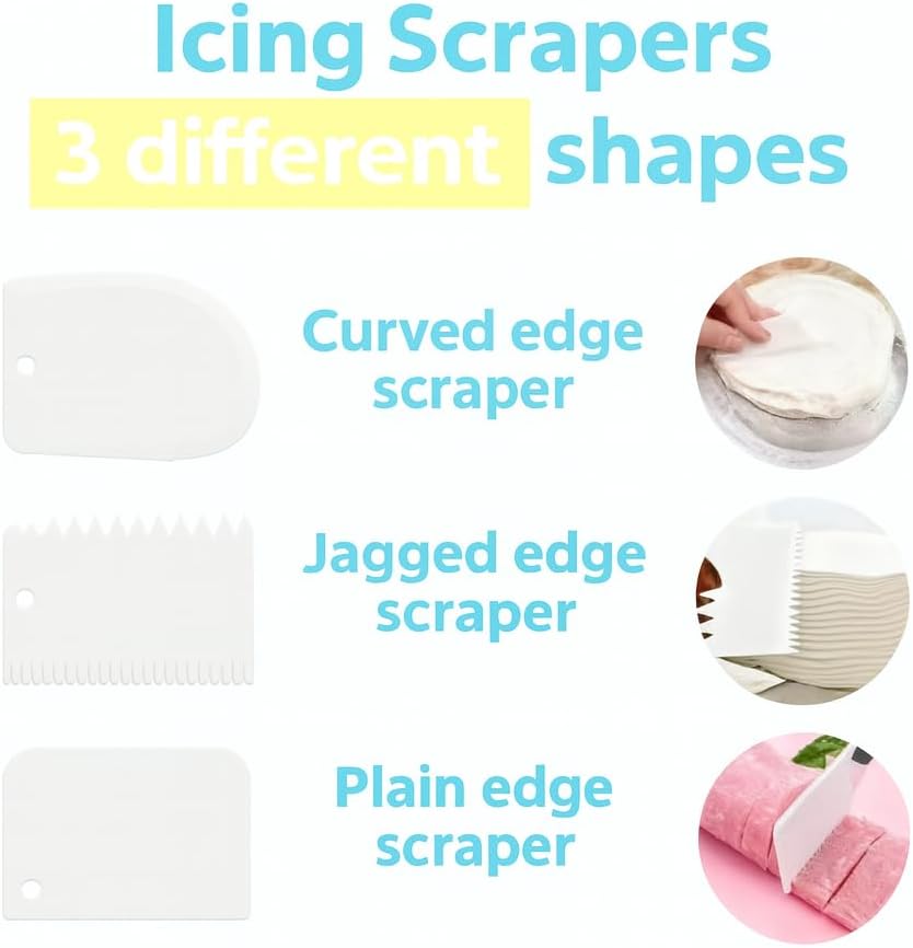 82 Pcs Cake Decorating Kit with Non-Slip Turntable, Stand,Leveler, 12 Piping Nozzles, Spatulas,Cupcake, 2 Reusable & 50 Disposable Bags,Complete Starter Set for Beginners & Home Bakers
