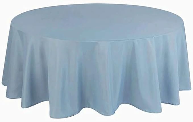 Efavormart Round Tablecloth, 90 Inch Stain & Wrinkle Resistant Washable Table Cloth, Decorative Polyester Fabric Table Cover for Banquet, Wedding, Dining- Dusty Blue