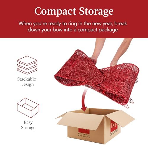 best choice products 36in pre-lit xl christmas bow, package contents